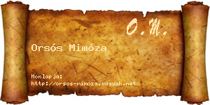 Orsós Mimóza névjegykártya